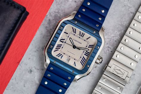 cartier watch santos blue|cartier watches santos 100 price.